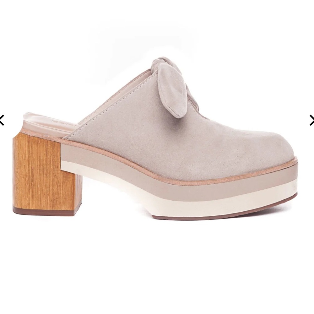 Bernardo Sadie Clay Suede Platform 8 wood heel Eva sole handcrafted clogs